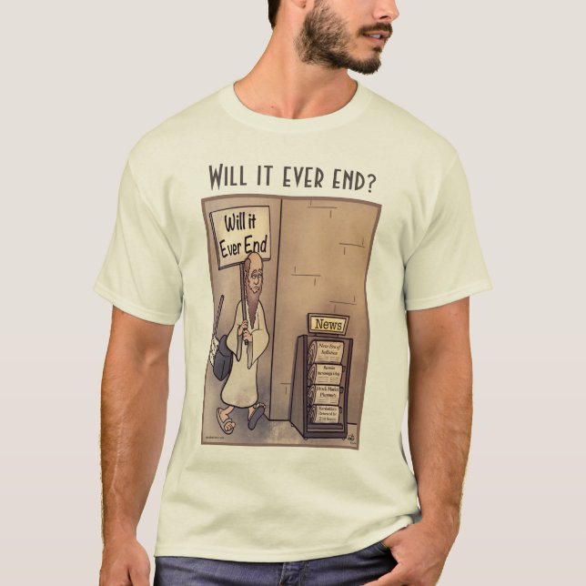 Will It Ever End Men's T-Shirt Sand (Front)
