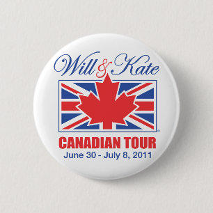 WILL & KATE CANADIAN TOUR 6 CM ROUND BADGE