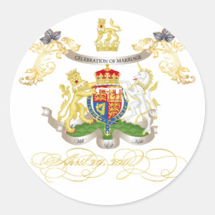 Will+Kate Memorabilia, customisable colour! Classic Round Sticker