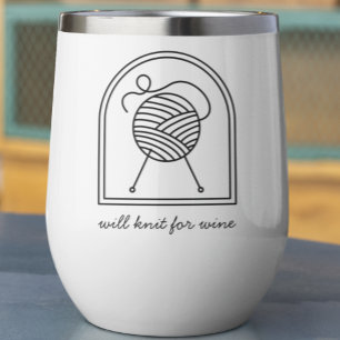 Will Knit For Wine Knitting Lovers