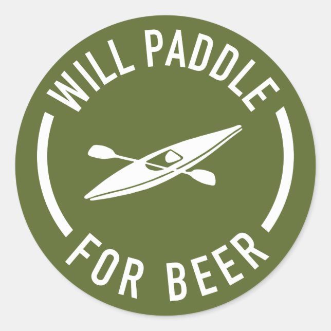Will Paddle For Beer Classic Round Sticker (Front)