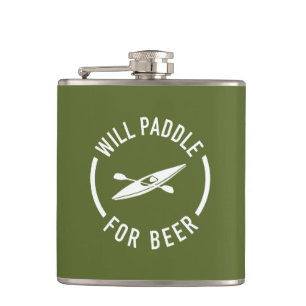 Will Paddle For Beer Hip Flask