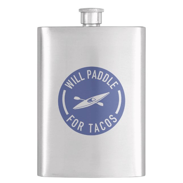 Will Paddle For Tacos Hip Flask (Front)