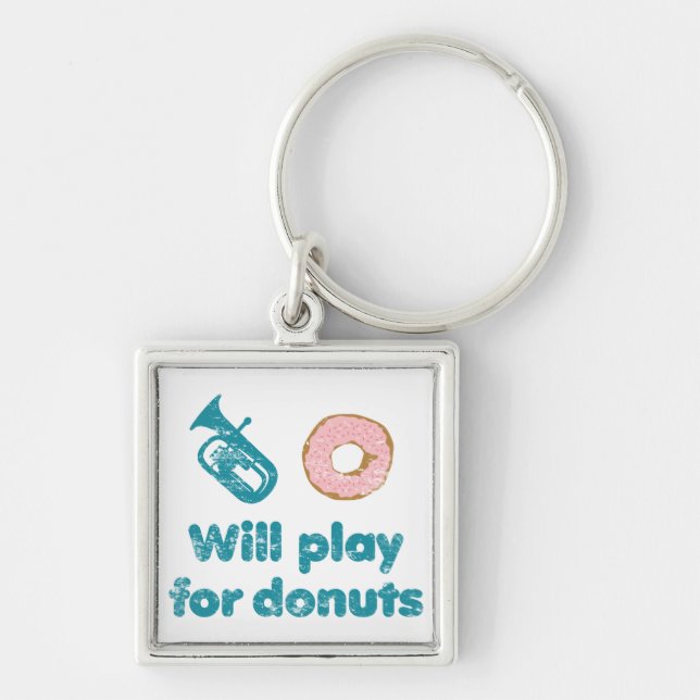 Will Play Baritone for Donuts Music Gift Key Ring (Front)