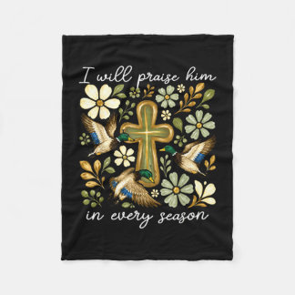 Will praise in every season pumpkin autumn fall fleece blanket