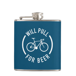 Will Pull For Beer Cycling Hip Flask
