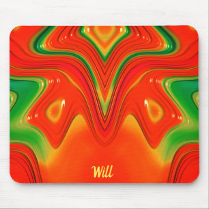 WILL ~ Red Green and Yellow Design  Mouse Pad