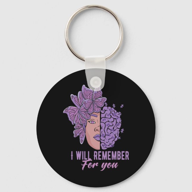 Will Remember For You Alzheimerheimer Awareness Bu Key Ring (Front)