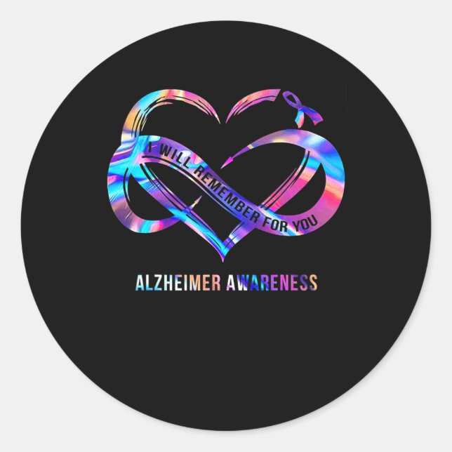 Will Remember For You Alzheimerheimer Awareness  Classic Round Sticker (Front)