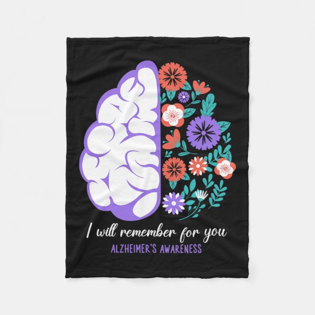 Will Remember For You Alzheimerheimer's Awareness  Fleece Blanket (Front)