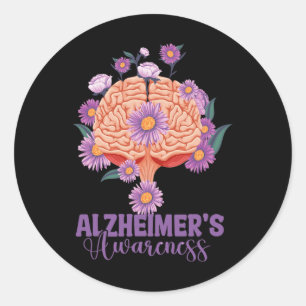Will Remember For You Brain Alzheimerheimer's Awar Classic Round Sticker