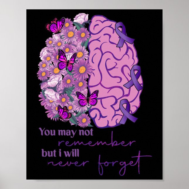 Will Remember For You Brain Alzheimerheimer's Awar Poster (Front)
