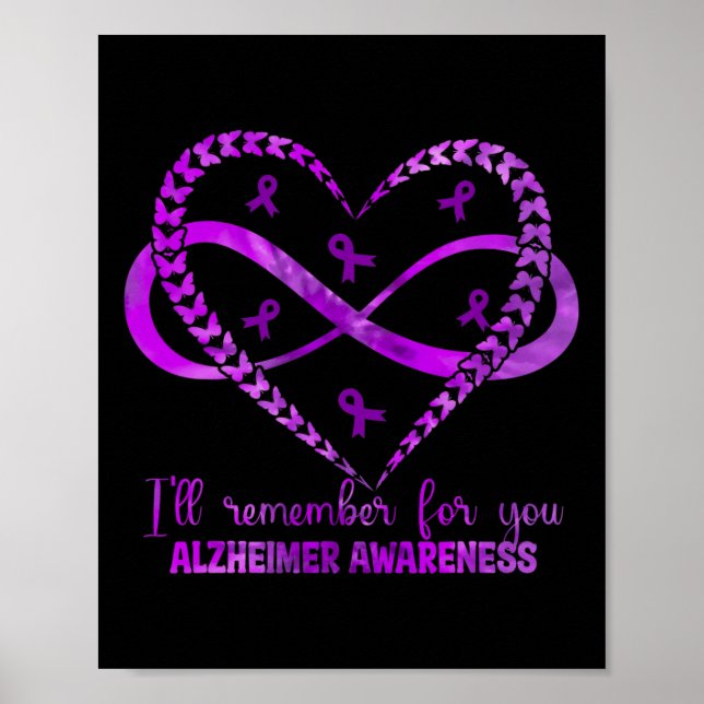 Will Remember For You Heart Alzheimerheimers Aware Poster (Front)