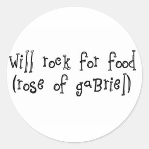 will rock for food 3" sticker 6 pack