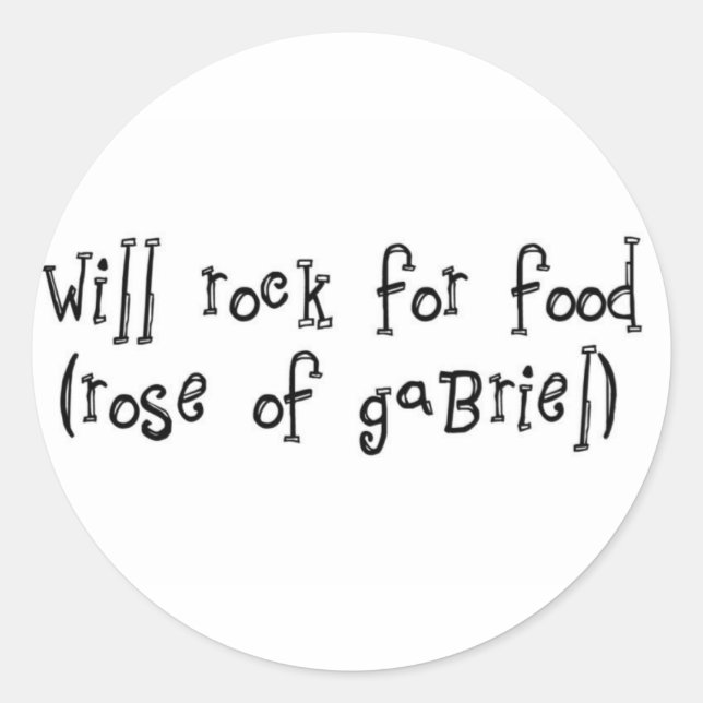 will rock for food 3" sticker 6 pack (Front)