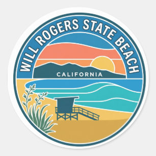 Will Rogers State Beach California Classic Round Sticker