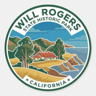 Will Rogers State Historic Park California Classic Round Sticker