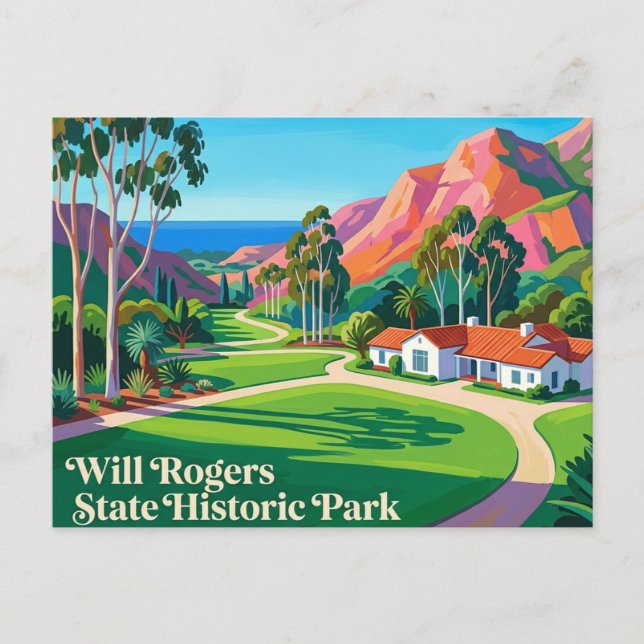 Will Rogers State Historic Park California Postcard (Front)