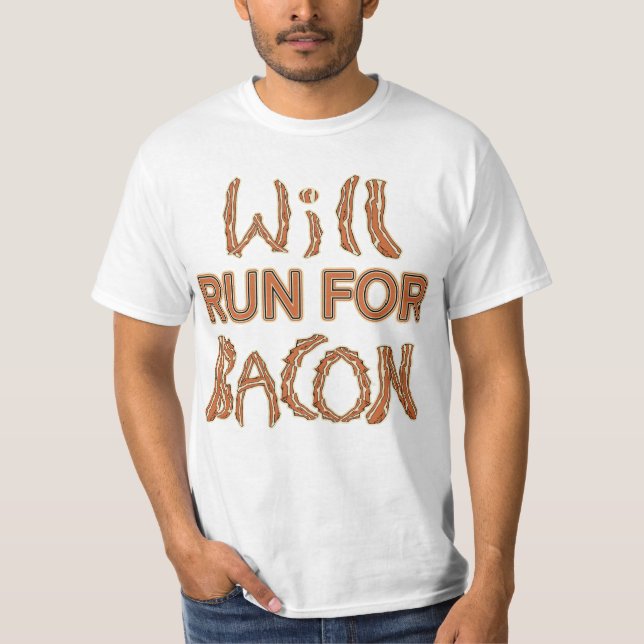 WILL RUN FOR BACON Running Tees & Gear (Front)