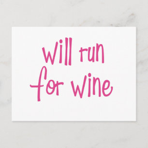 Will run for wine postcard