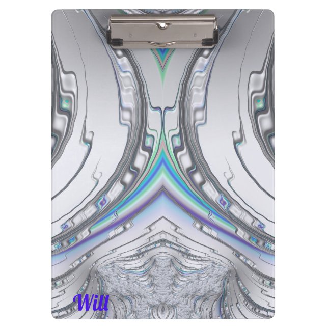 WILL ~ Silver Gray Blue Green design original Clipboard (Front)