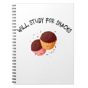 Will Study For Snacks-school lunch break notebook