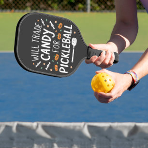 Will Trade Candy For Pickleball Spooky Halloween Paddle