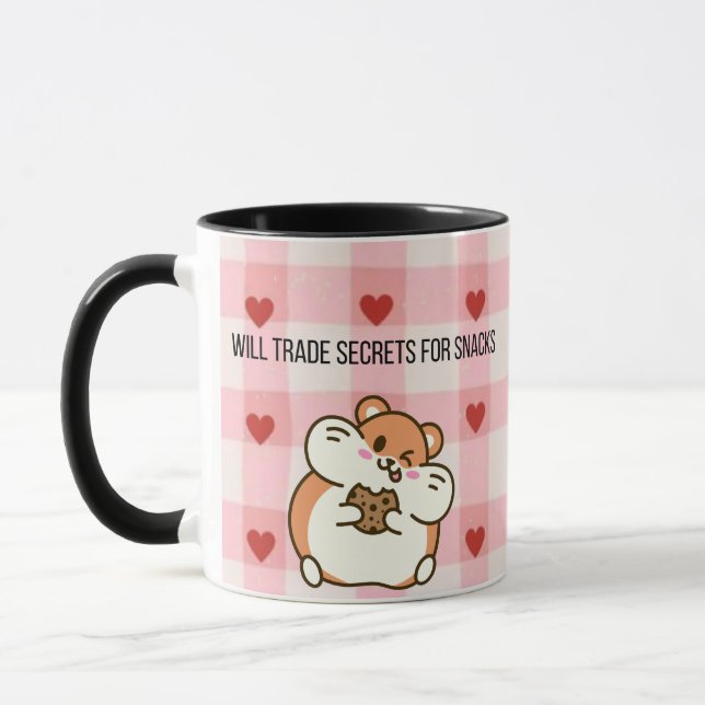 Will Trade Secrets for Snacks | Cute Animal Mug (Left)
