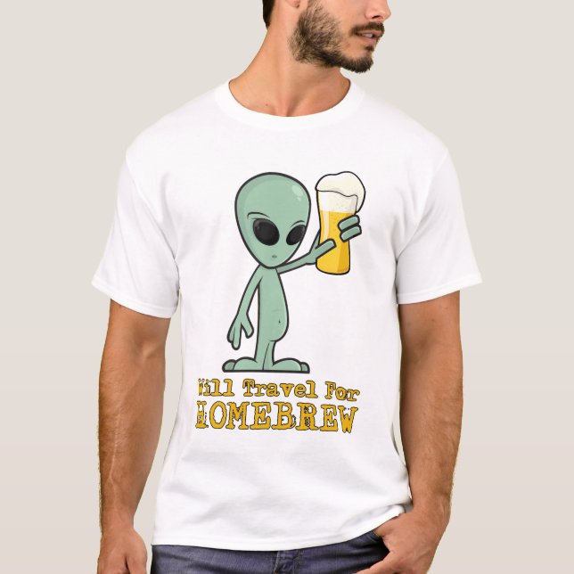 Will Travel For Homebrew (Logo on Back) - Light T-Shirt (Front)