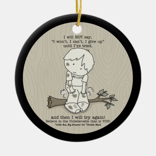 Will Try Again Ceramic Tree Decoration (Front)