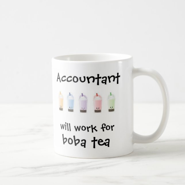 Will Work for Boba Tea Coffee Mug (Right)