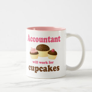 Will Work For Cupcakes Accountant Two-Tone Coffee Mug