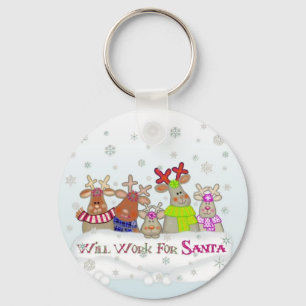 Will Work For Santa Key Chain