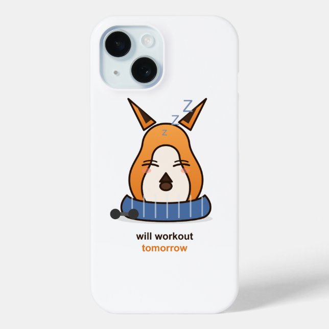 Will Workout Tomorrow Funny Fox Gym Humour Case-Mate iPhone Case (Back)