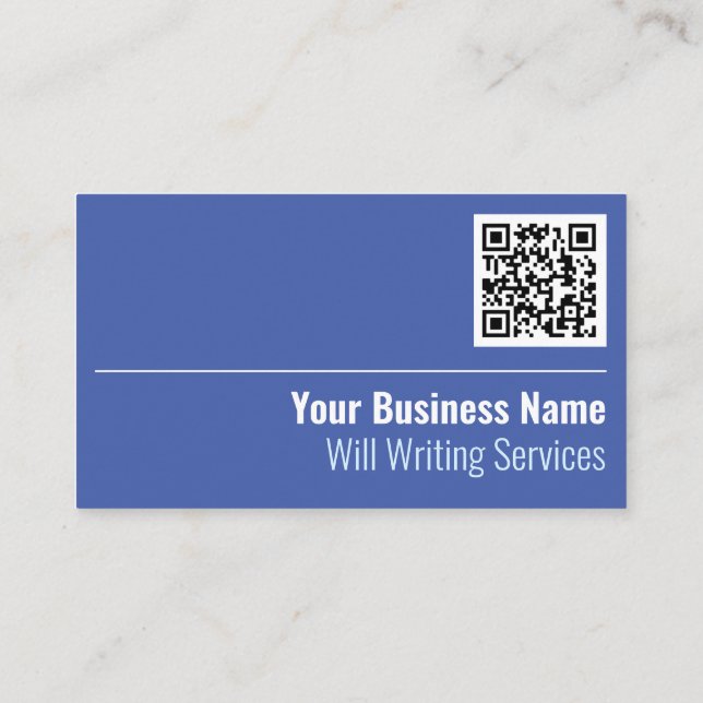 Will Writing Services QR Code Business Card (Back)