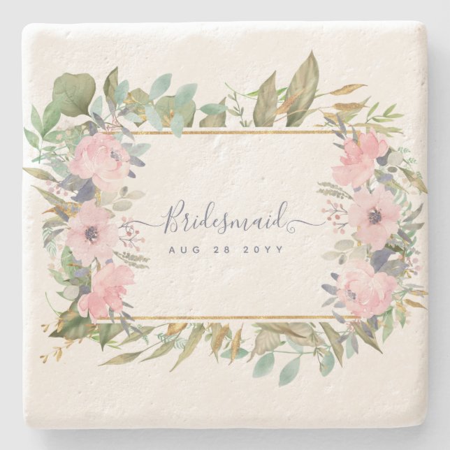 Will you be BRIDESMAID MAID HONOR FLOWERGIRL Stone Coaster (Front)