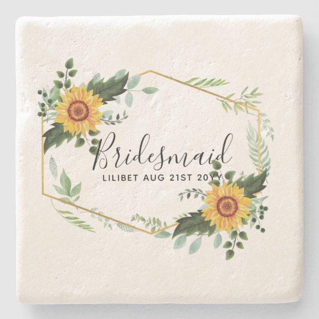 Will You Be Bridesmaid Maid Honour Thank You Mothe Stone Coaster (Front)