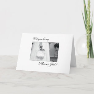 Will You Be Flower Girl, Black, White Collection Invitation