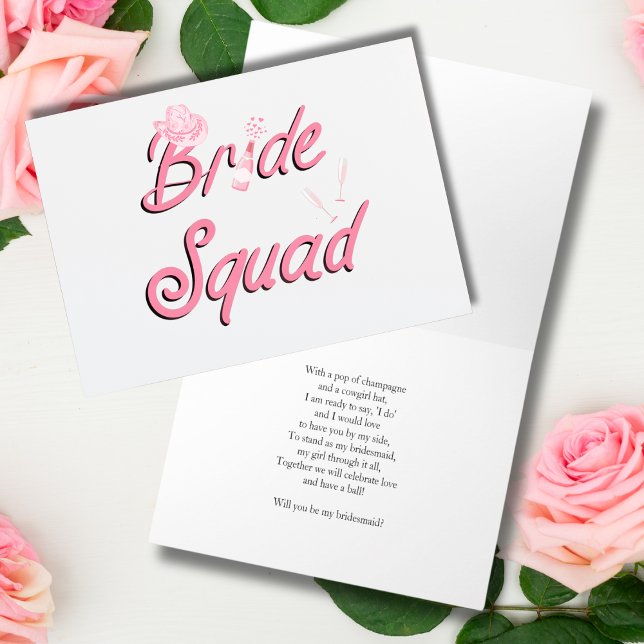 Will You Be In My Bride Squad Cowboy Hat Card (Creator Uploaded)