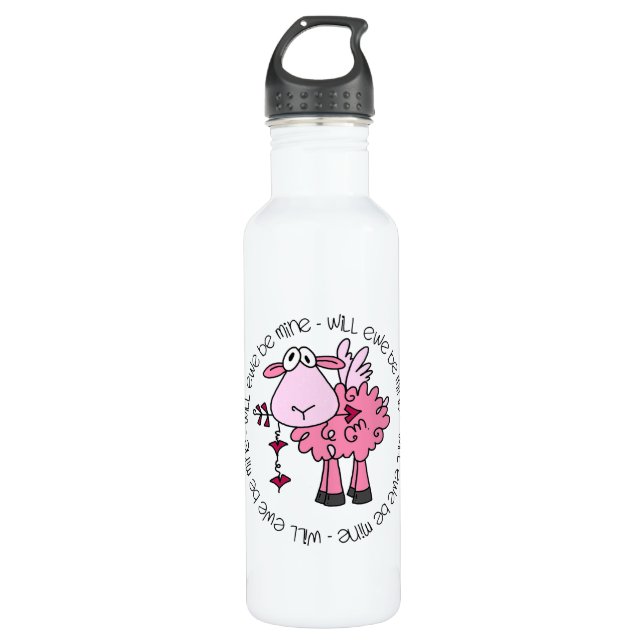 Will You Be Mine Valentine 710 Ml Water Bottle (Front)