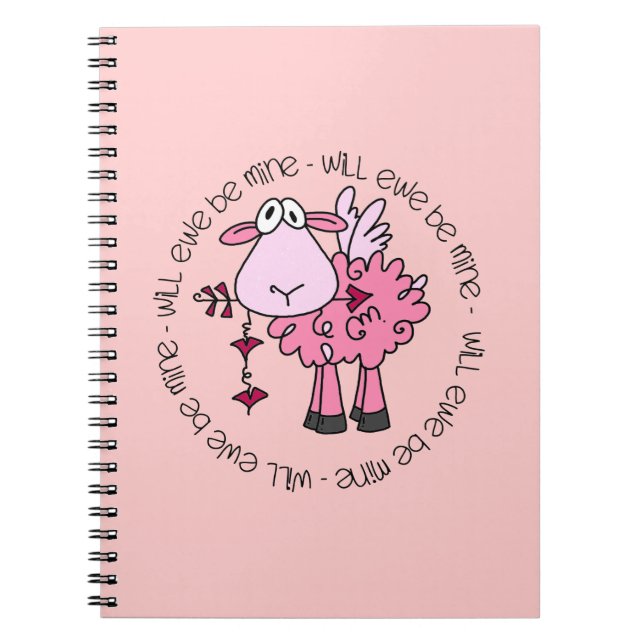 Will You Be Mine Valentine Spiral Notebook (Front)
