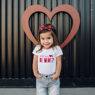 Will You Be Mine? Valentine's Day Girl's Pink Toddler T-Shirt
