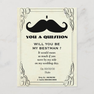 will you be my best man,be my best man invitation postcard