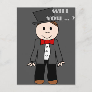 will you be my best man ? be my groomsman invitation postcard