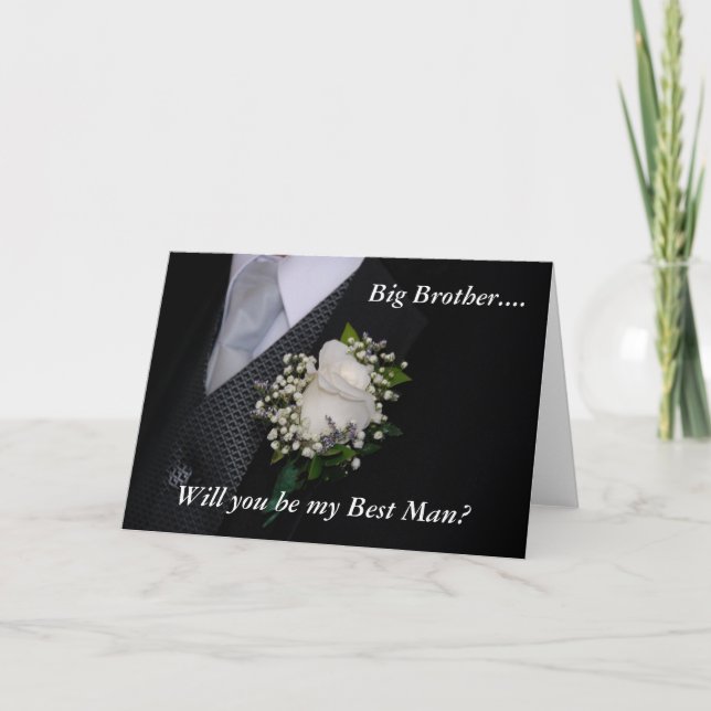 Will You Be My Best Man Big Brother Invitation (Front)