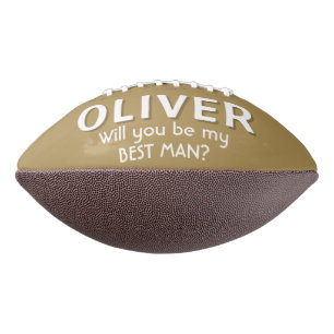 Will you be my Best Man Custom Name Football