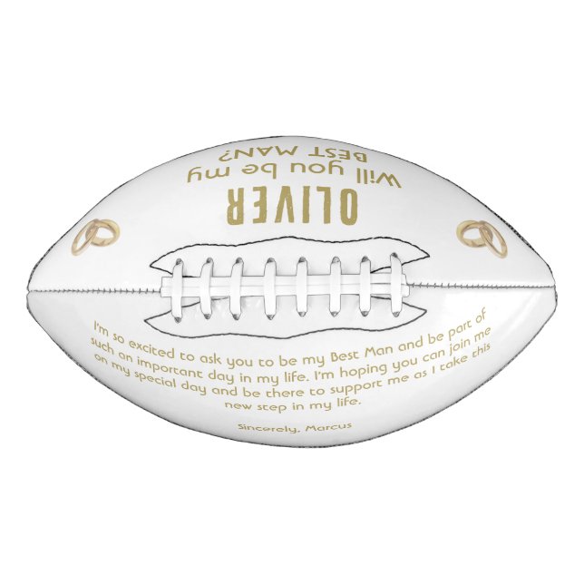 Will you be my Best Man Custom Name  Football (Front)