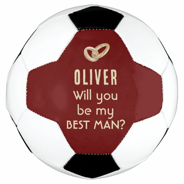 Will you be my Best Man Custom Name Football Soccer Ball (Front)