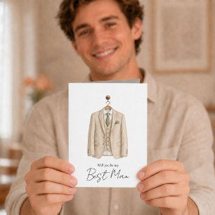 Will You Be My Best Man Gentleman Suit Card