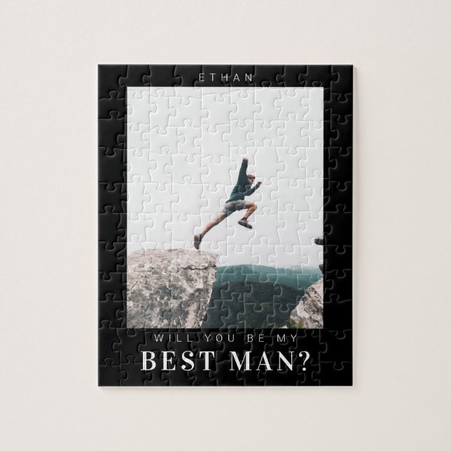 Will you be my Best Man Minimalist Photo Dark Jigsaw Puzzle (Vertical)
